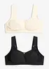 BH utan bygel, med bomull (2-pack), bonprix