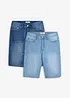 Stretchiga jeansshorts med förstärkt gren, Regular Fit (2-pack), bonprix