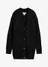 Grovstickad cardigan med ylleandel, bonprix