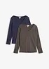Figurnära långärmad topp (2-pack), bonprix