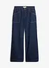 Wide Leg Jeans Mid Waist, med påsydda fickor, bonprix