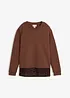 Sweatshirt med leopardmönstrad besättning, bonprix