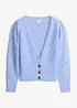 Finstickad cardigan med knappdetaljer, bonprix