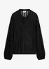 Blus i skimrande, plisserat material, bonprix