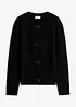 Finstickad cardigan med rosetter, bonprix