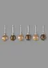 Hängdekoration med LED-belysning – julgranskulor (6-pack), bonprix