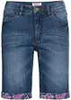 Stretchiga jeansbermudas med färgade uppvikta benslut, bonprix