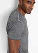 T-shirt i bomull med farfarskrage och tvättad look, bonprix