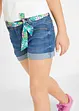 Jeansshorts med skärp och medelhög midja för barn, bonprix