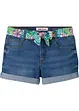 Jeansshorts med skärp och medelhög midja för barn, bonprix