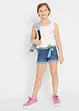 Jeansshorts med skärp och medelhög midja för barn, bonprix