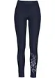 Leggings med blomtryck och glitterstenar, bonprix