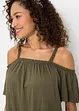 Cold shoulder-topp i mjuk viskos, bonprix