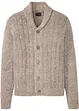 Cardigan med ribbstickat mösnter, bonprix