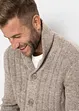 Cardigan med ribbstickat mösnter, bonprix