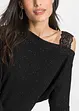 One shoulder-topp med glittereffekt, bonprix