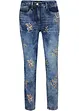 Jeans med blombroderi, bonprix