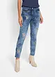 Jeans med blombroderi, bonprix