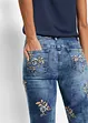 Jeans med blombroderi, bonprix