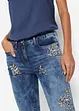 Jeans med blombroderi, bonprix