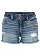 Jeansshorts med broderi, bonprix