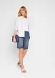 Tunn denimbyxa med lin, bonprix