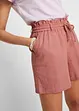 Shorts med paperbagmidja och linne, bonprix