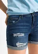 Jeansshorts med destroyed-effekter och mid waist, bonprix