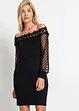 Off-shoulder-klänning med meshärmar, BODYFLIRT boutique