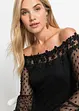 Off-shoulder-klänning med meshärmar, BODYFLIRT boutique