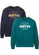 Sweatshirt av ren ekologisk bomull (2-pack), bonprix