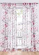 Gardin i återvunnen polyester med blommönster (1-pack), bonprix