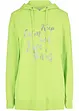Sportig, feminin sweatshirt med metalliskt texttryck, sprund i sidorna för större rörelsefrihet samt huva, bonprix