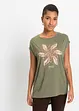 Lång t-shirt med tryck i mjuk viskosmix, bonprix