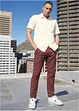 Chinos med linneandel, Regular Fit, Straight, bonprix