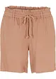 Shorts med paperbagmidja och linne, bonprix