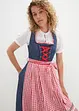 Knälång dirndl med jeanslook och förkläde (2 delar), bonprix