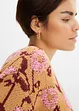 Grovstickad cardigan i blommigt, bonprix