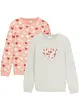 Sweatshirt för barn (2-pack), ekologisk bomull, bonprix