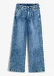 Wide Leg Jeans, Mid Waist med prydnadsknappar, bonprix