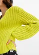 Grovstickad cardigan, croppad, bonprix