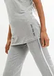 Lång topp med texttryck (2-pack), bonprix