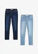 Jeggings med medelhög midja (2-pack), bonprix