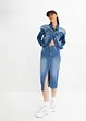 Denimkjol med slits, bonprix