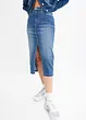 Denimkjol med slits, bonprix