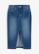 Denimkjol med slits, bonprix