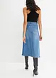 Stretchig jeanskjol, High Waist, bonprix