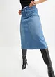 Stretchig jeanskjol, High Waist, bonprix