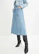 Stretchig jeanskjol, High Waist, bonprix