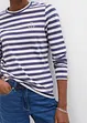 Randig långärmad T-shirt med broderi, bonprix